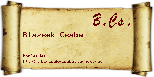 Blazsek Csaba névjegykártya